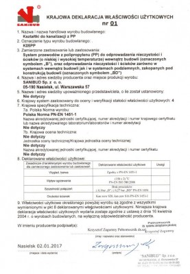 Krajowe deklaracje właściwości użytkowych